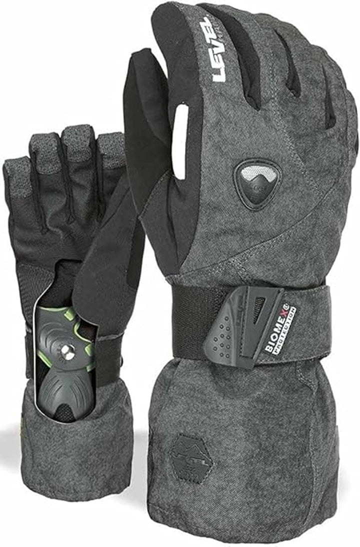 Level Fly - Snowboard Handschuhe, Thermohandschuhe Winter Herren mit Verstellbarem Riemen und Stulpe