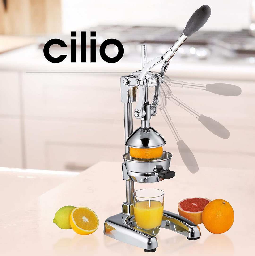 Cilio AMALFI Saftpresse Manuell | rostfreier Edelstahl | Zitruspresse Handpresse für 25% mehr Saft |