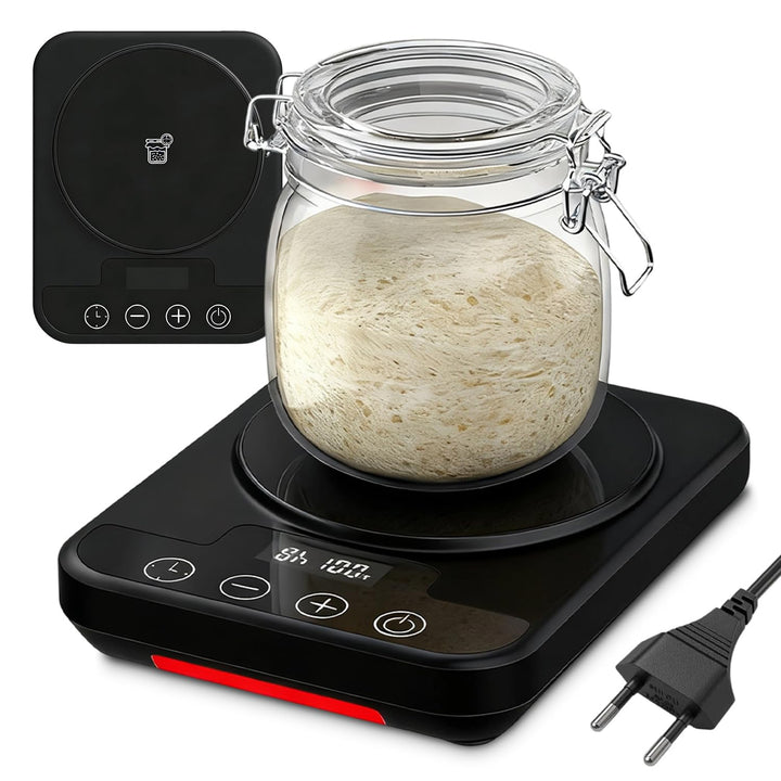 Sauerteigstarterwärmer mit Präzisions-Thermostat (21-38°C) &12h Timer, Sauerteig Starter Warmer mit