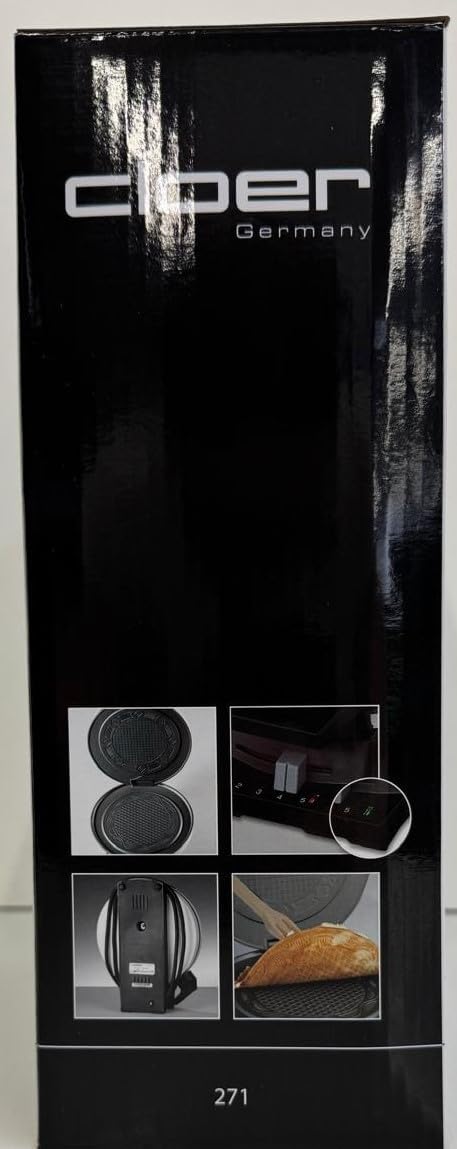 Cloer 271 Hörncheneisen für hauchdünne, knusprige Hörnchen, 800 W, Backfläche 15 cm Durchmesser, stu