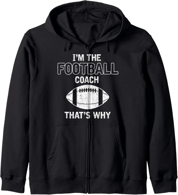 Ich bin der Football Coach deshalb Footballer Sport Trainer Kapuzenjacke