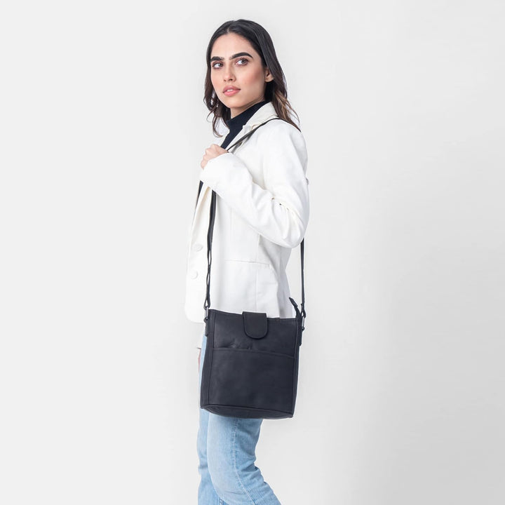 LEABAGS Leder Handtasche Damen I Premium Echtleder Umhängetasche I Damen Schultertasche I Damentasch