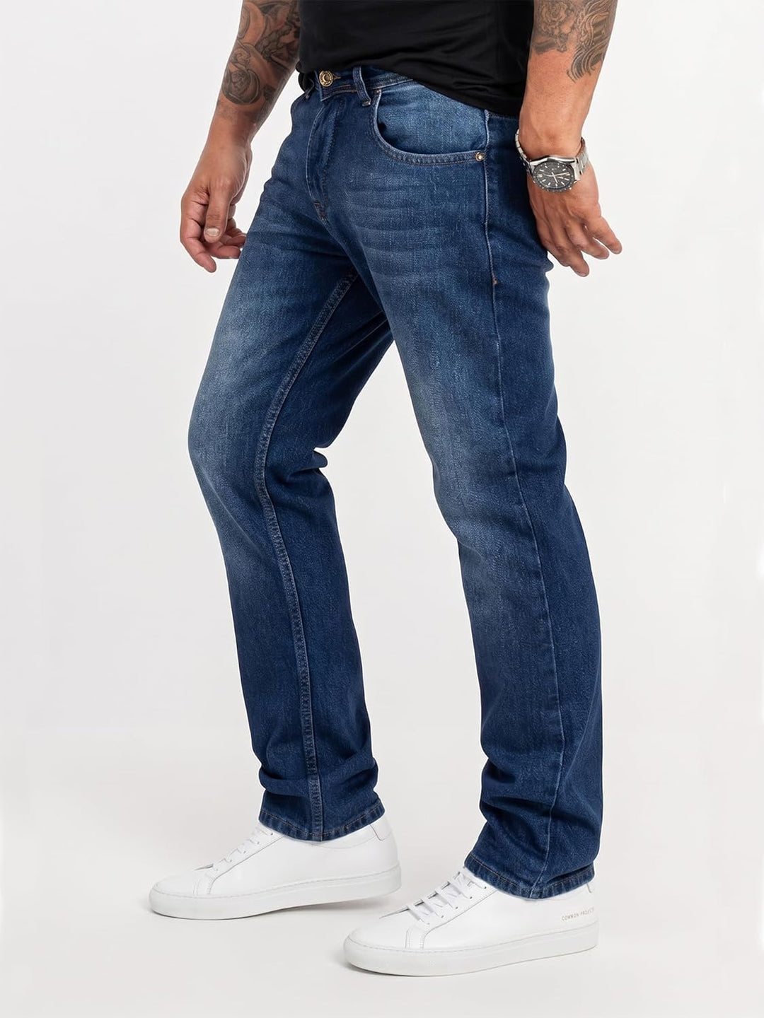 Rock Creek Herren Jeans Hose Denim Blau Straight-Cut Gerades Bein RC-2091 29W / 32L Blau - Rc-3120,