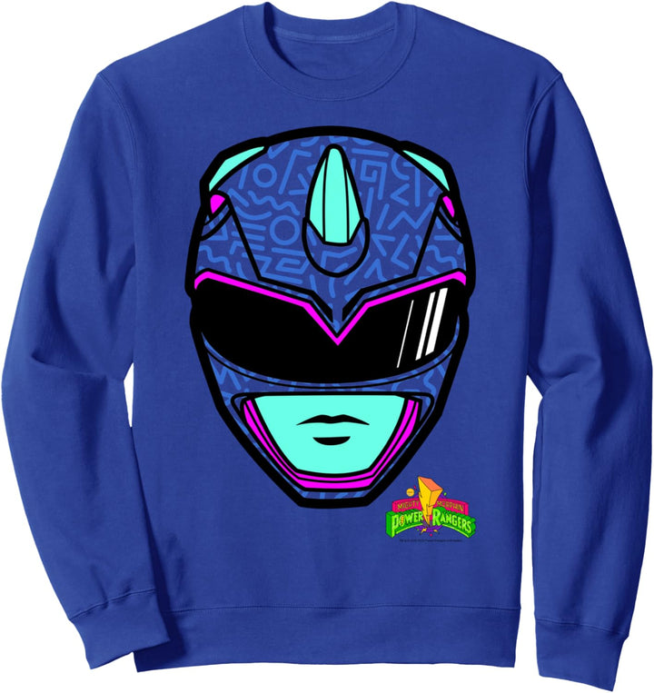Power Rangers Blue Ranger Retro Print Big Face Sweatshirt