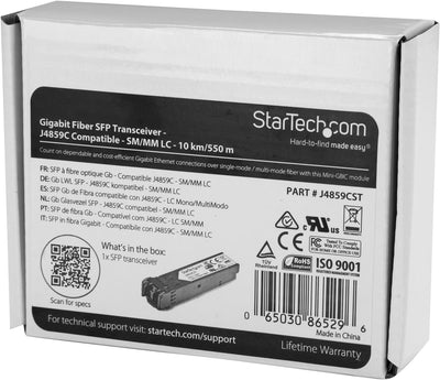 StarTech.com Gigabit LWL SFP Transceiver Modul - HP J4859C kompatibel - SM/MM LC mit DDM - 10km / 55