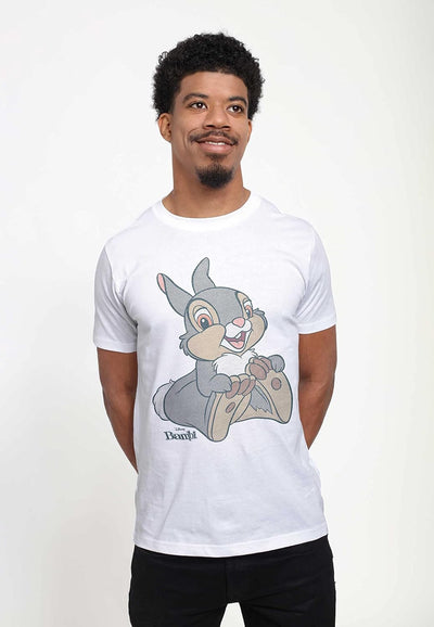 Disney Classics Unisex Bambi-Big Thumper Organic Short Sleeve T-Shirt XXL Weiss, XXL Weiss