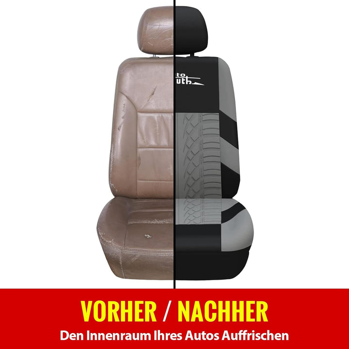 AUTOYOUTH Autositzbezüge für Vordersitze Autositzschoner Reifenschienen Autositzzubehör, Grau Grau 4