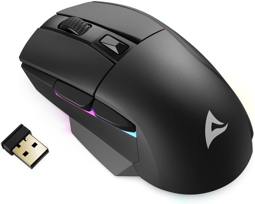 Sharkoon Skiller SGM50W Black, Wireless Optical Gaming Maus, RGB, PBT Button
