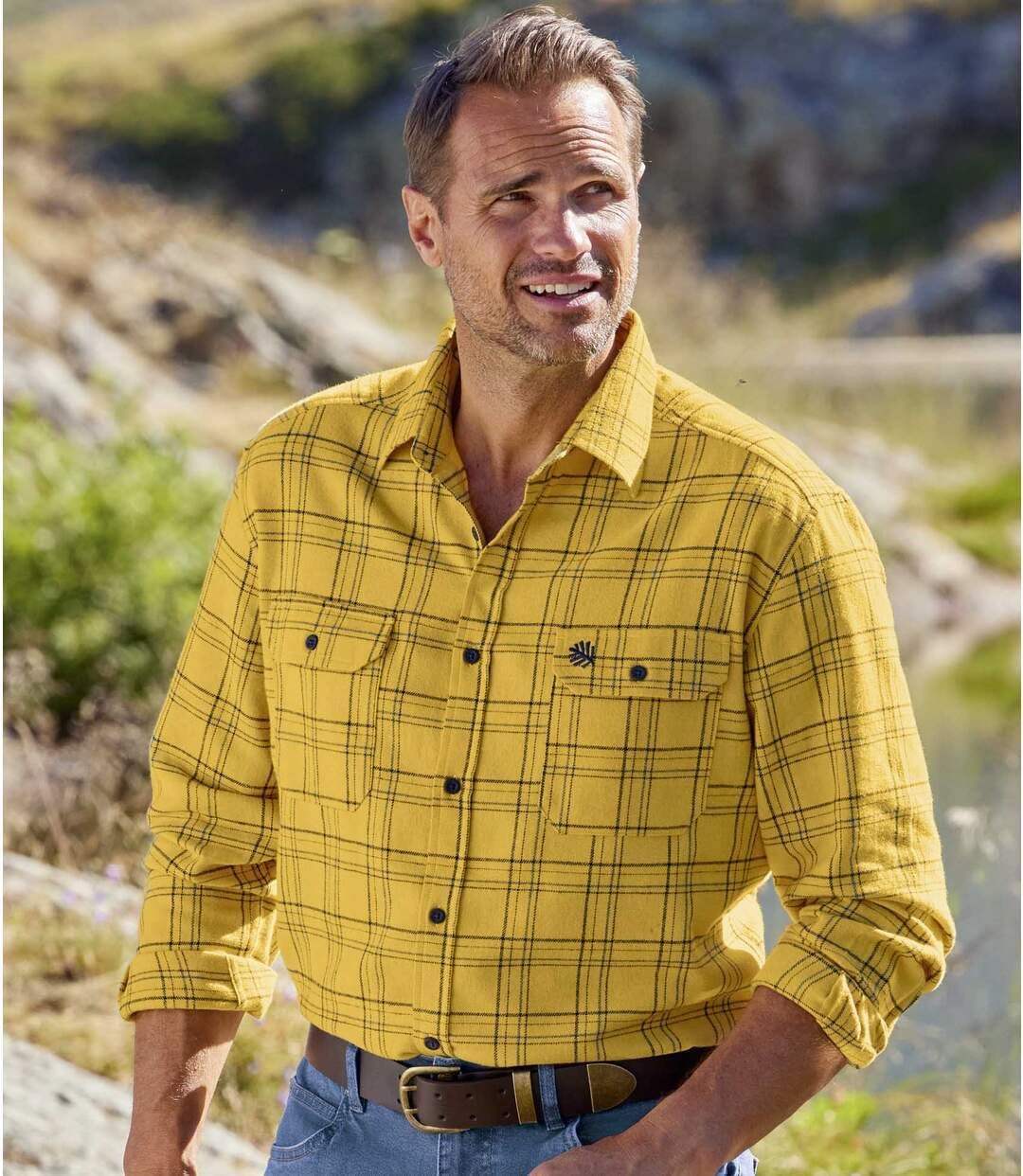 ATLAS FOR MEN - Kariertes Hemd aus Flanell - Langärmelig - Verfügbar in grossen Grössen von M bis 5X