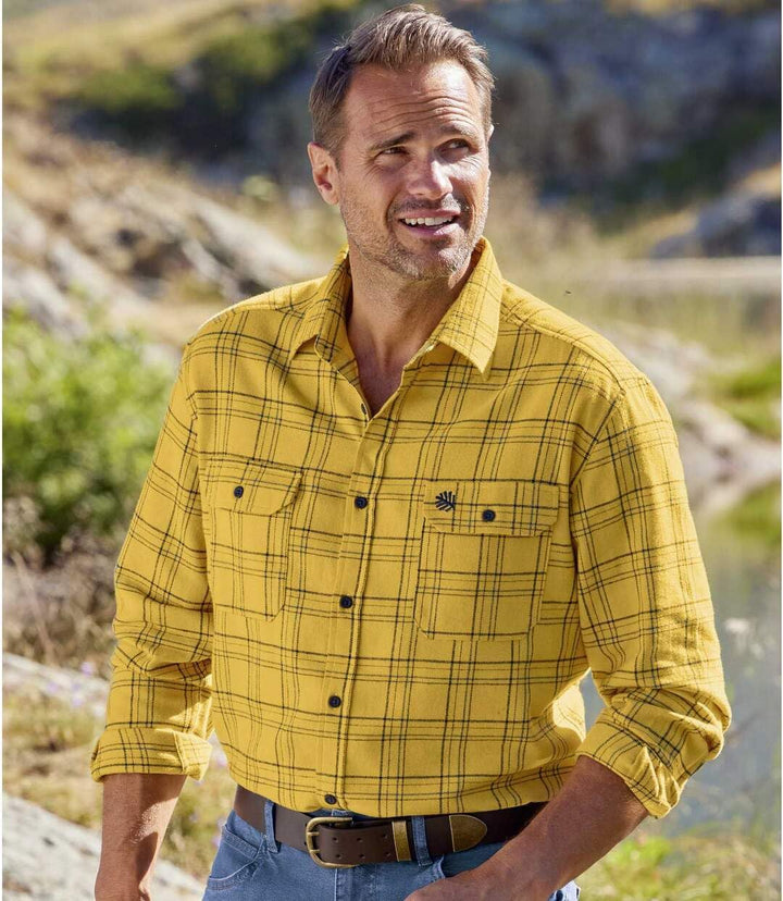 ATLAS FOR MEN - Kariertes Hemd aus Flanell - Langärmelig - Verfügbar in grossen Grössen von M bis 5X