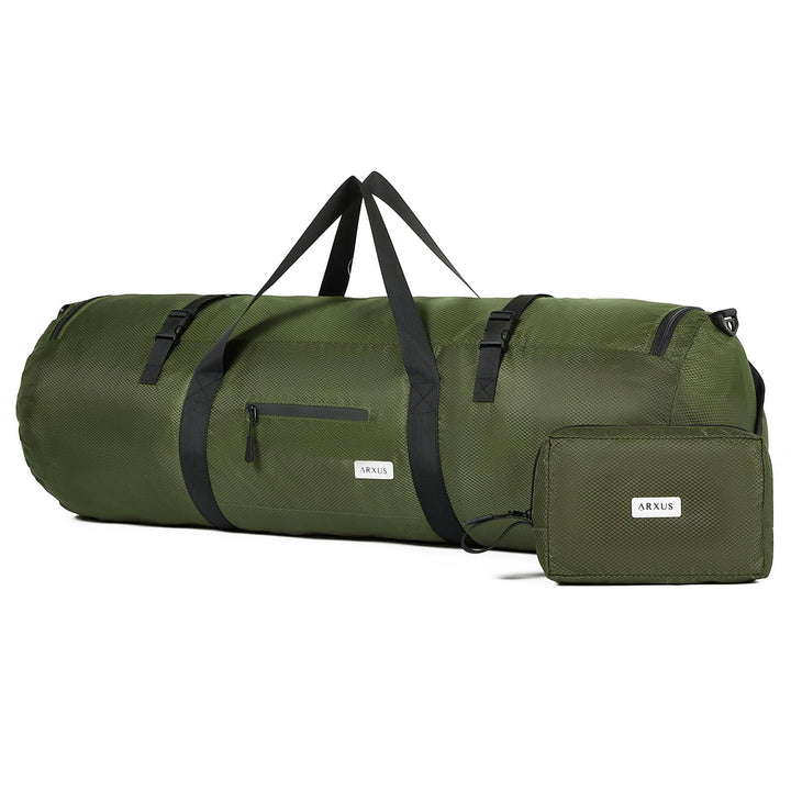 Arxus Sporttasche 90L 50L 30L Gross Reisetasche Faltbare Gepäck Tasche | Damen Herren Weekender Schw