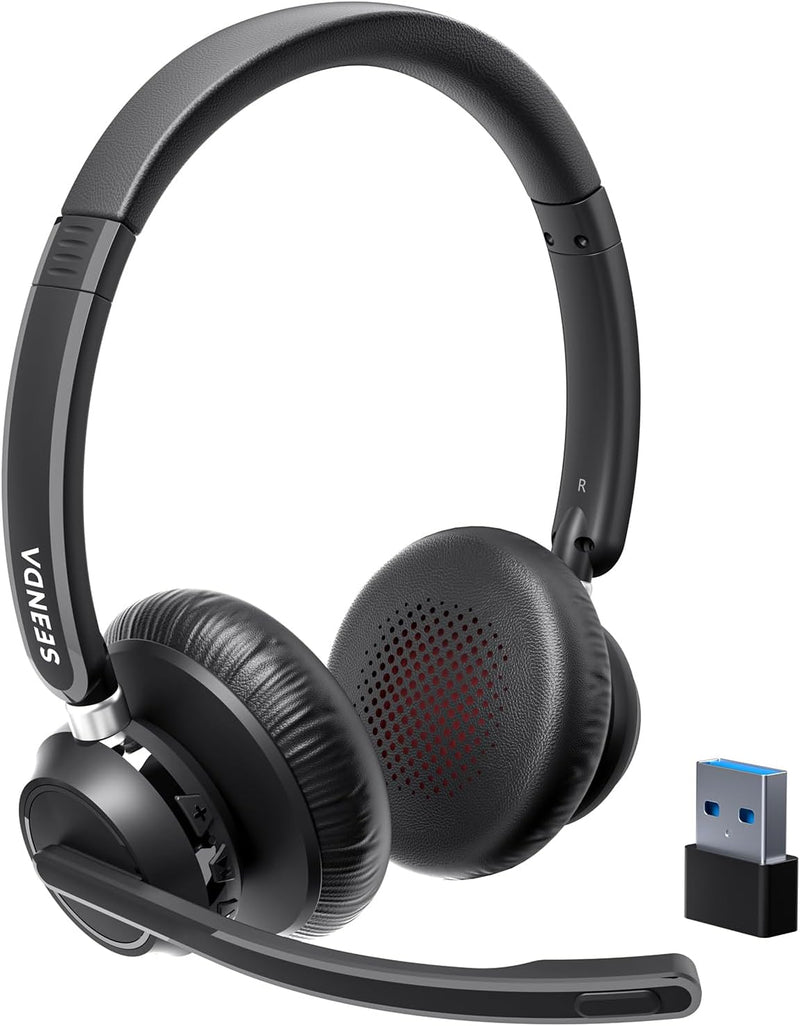 seenda Kabelloses Headset mit Mikrofon Bluetooth 5.3 Headset mit AI Geräuschunterdrückung mit Blueto