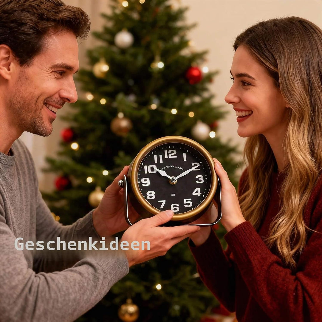 YOUKI Vintage Standuhr klein Tischuhren kaminuhr,Standuhren Analog Kaminuhren,Tischuhr Retro, Batter