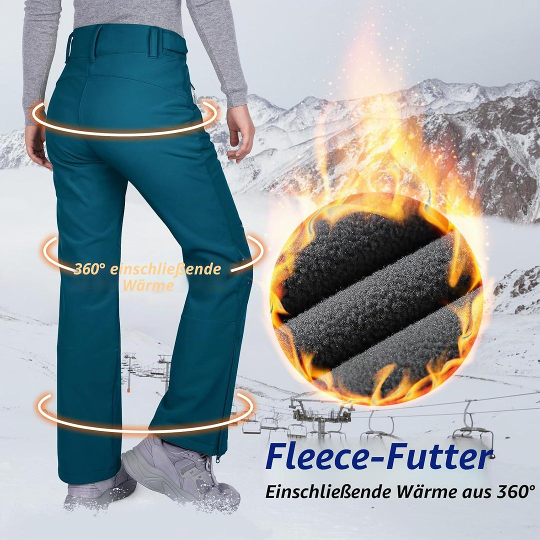 33,000ft Damen Skihose Outdoorhose Wasserdicht Winddichte Softshellhose Warme Gefütterte Trekkinghos