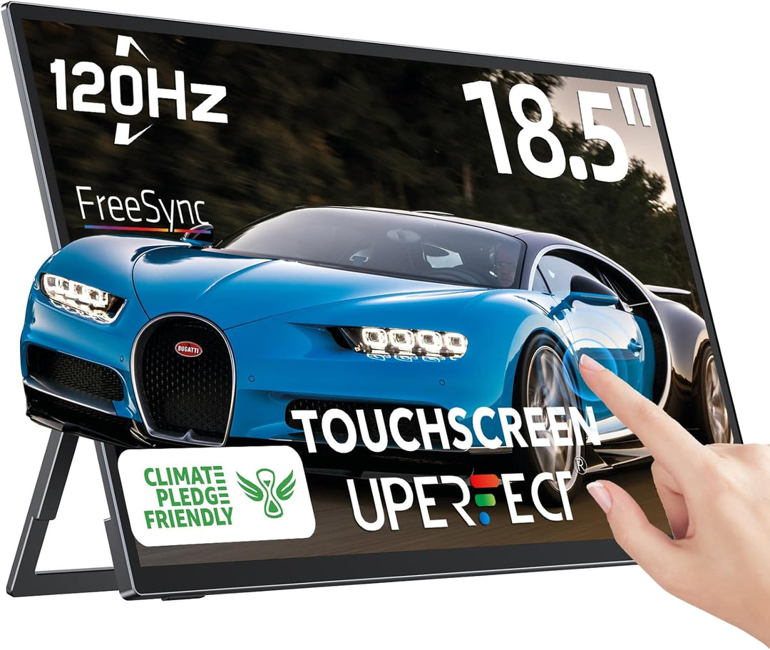 UPERFECT Portable Monitor 18,5 Zoll 120Hz Tragbarer Monitor Full HD Mobiler Monitor mit Integrierter