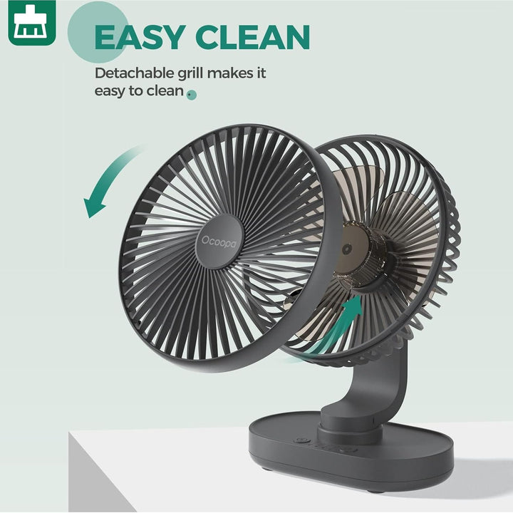 OCOOPA Ventilator Automatisch Oszillierend Leise 30db, 4000mAh Akku und USB Tischventilator mit Star