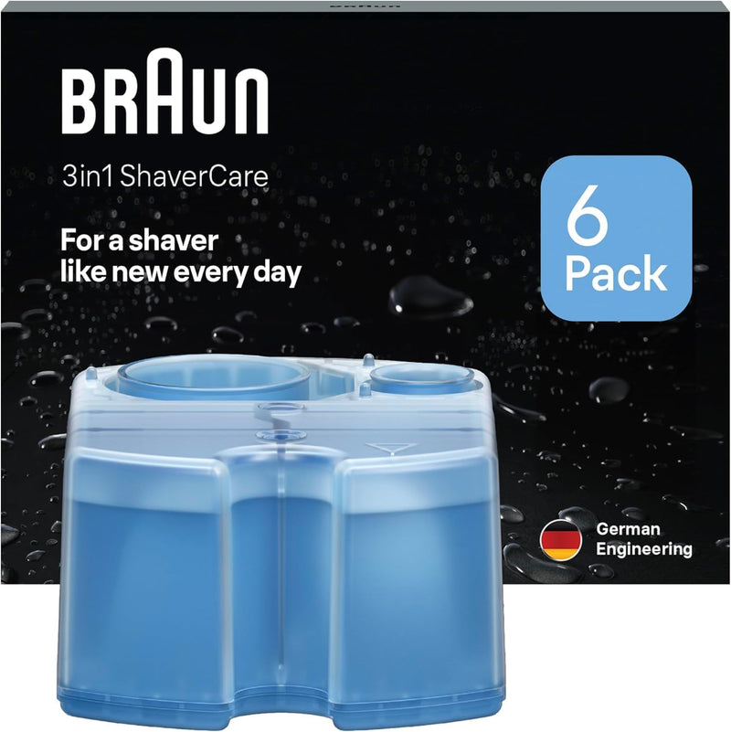 Braun 3-in-1 ShaverCare Reinigungskartuschen für Reinigungsstationen, reinigt 10x besser als Wasser,