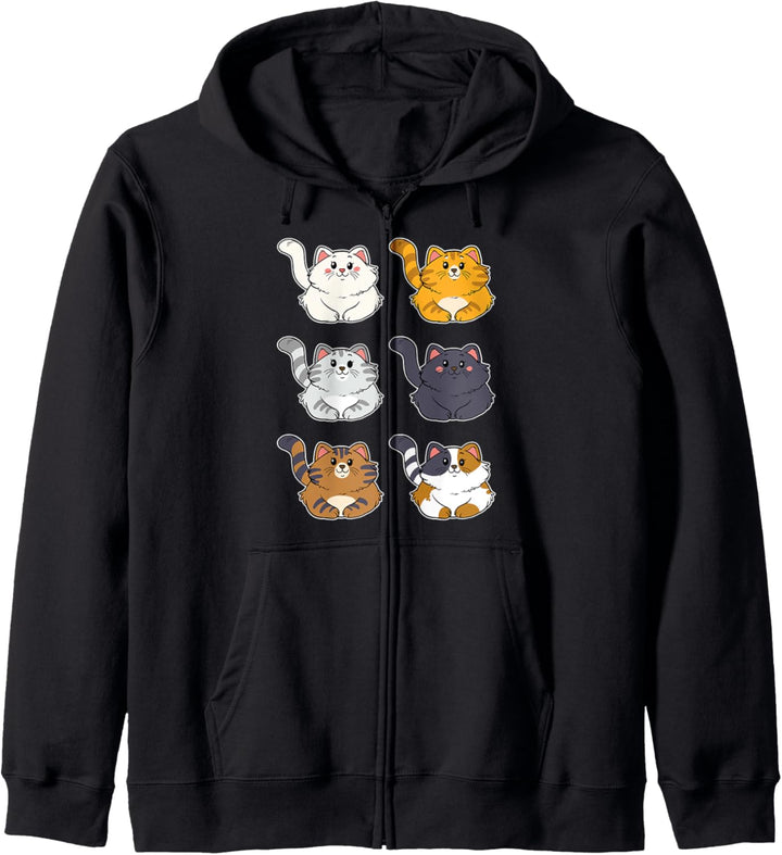 Niedliche Katzen Sammlung Schnurren Getigerte Katze Miau Kapuzenjacke
