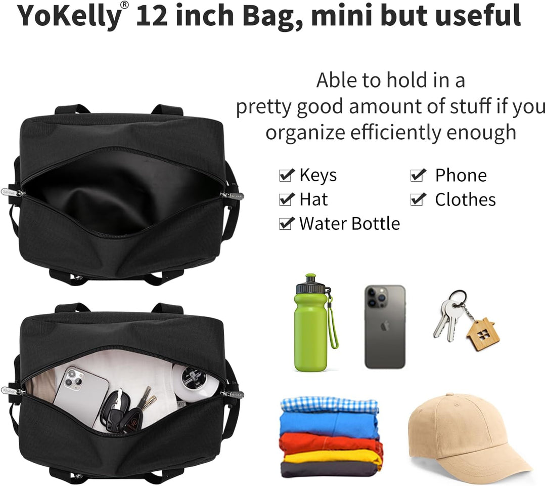 Sporttasche klein, Reisetasche 12L Mini Handgepäck Tasche für Weekender, Fitnesstasche 30x20x25cm-Sc