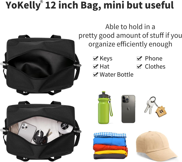 Sporttasche klein, Reisetasche 12L Mini Handgepäck Tasche für Weekender, Fitnesstasche 30x20x25cm-Sc