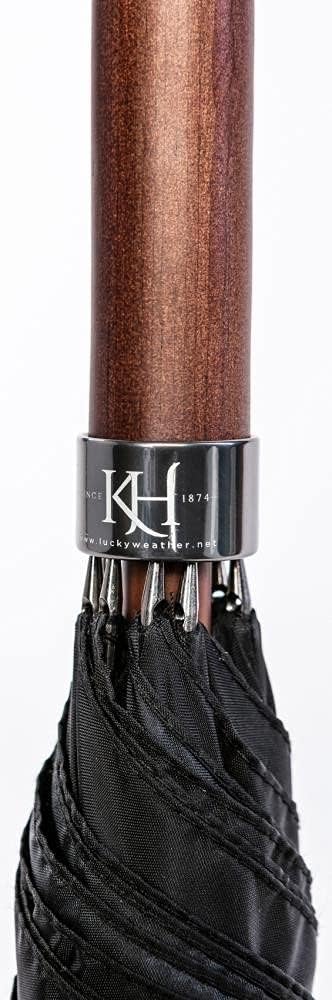 LUCKYWEATHER Regenschirm Stockschirm Damen/Herren Motiv Rainy Day in Paris Holzstock Double Layer I