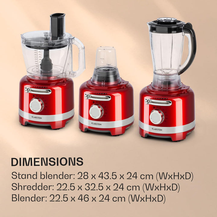 Klarstein Luca Multifunktionsmixer Standmixer Zerkleinerer Küchenreibe Saftpresse Food Processor, 10