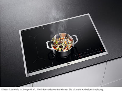 AEG IKE84441XB Autarkes Kochfeld / Herdplatte mit Touchscreen, Topferkennung & Hob²Hood-Funktion / I