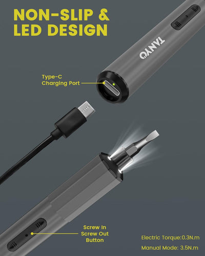TANYO Mini Elektrischer Schraubendreher Set, 51 in1 Feinmechaniker Schraubendreher, Akku Schraubendr