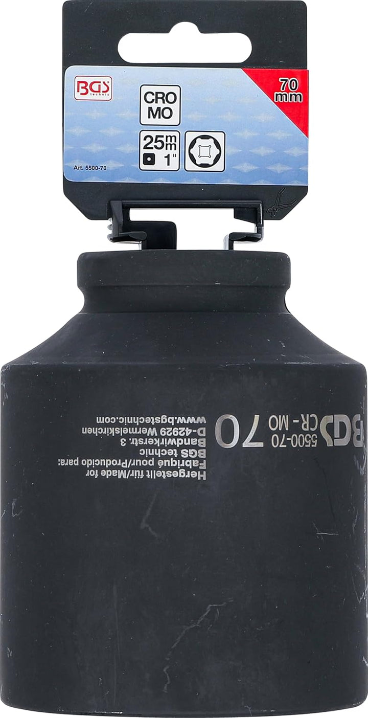 BGS 5500-70 | Kraft-Steckschlüssel-Einsatz Sechskant, tief | 25 mm (1") | SW 70 mm Schlüsselweite: 7