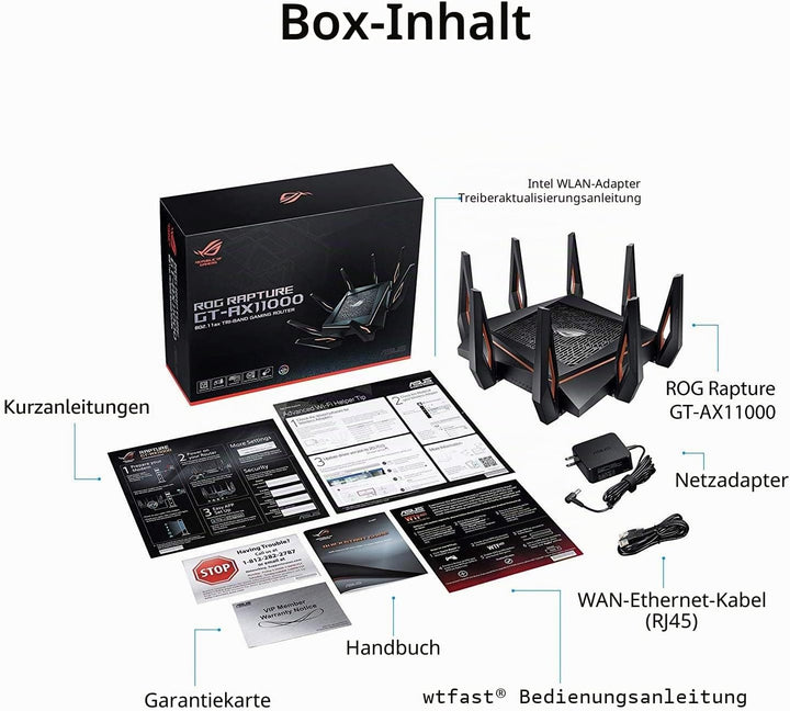 ASUS ROG Rapture GT-AX11000 Tri-Band WiFi 6 erweiterbarer Gaming-Router, 2,5G-Ports, ASUS Range Boos