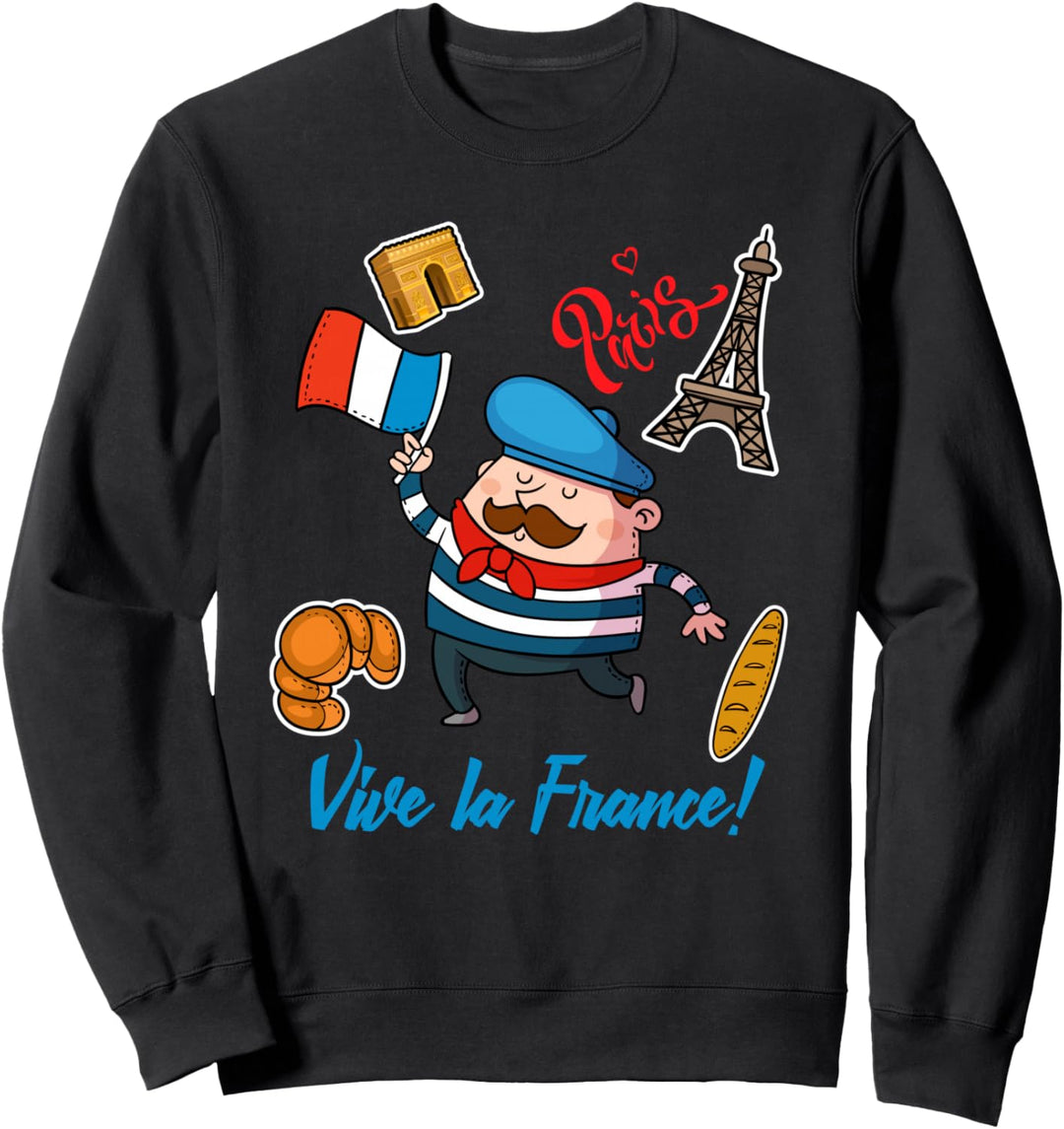 Cooler Paris-Stil – I Love Paris Eiffelturm Grafikdesign Sweatshirt