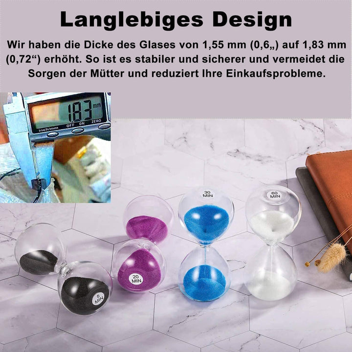 SuLiao Sanduhr, Sanduhr 60 Minuten Blau Glas Sanduhr Zeit Sanduhr Grossr 60 Min Geeignet für Home De