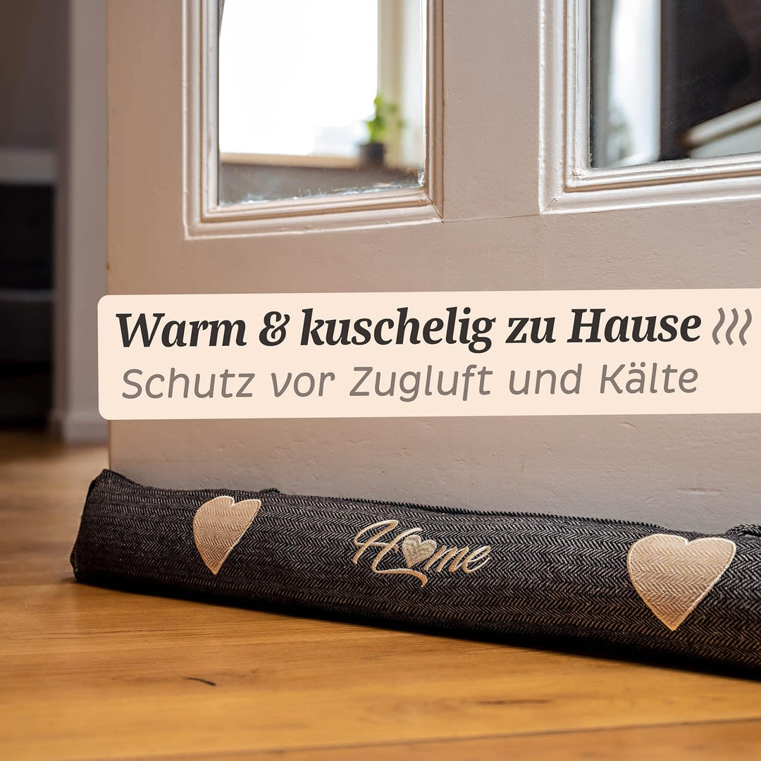 Praknu 2 Stück Zugluftstopper 90cm - Waschbar - Energiesparend - Extra Schwer - Für Türen und Fenste