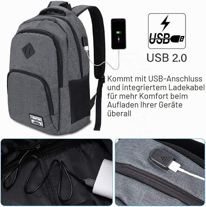 YAMTION 17.3 Zoll Laptop Rucksack Rucksack Schule Schulrazen Uni Schulrucksack Arbeit Rucksack (B6-D