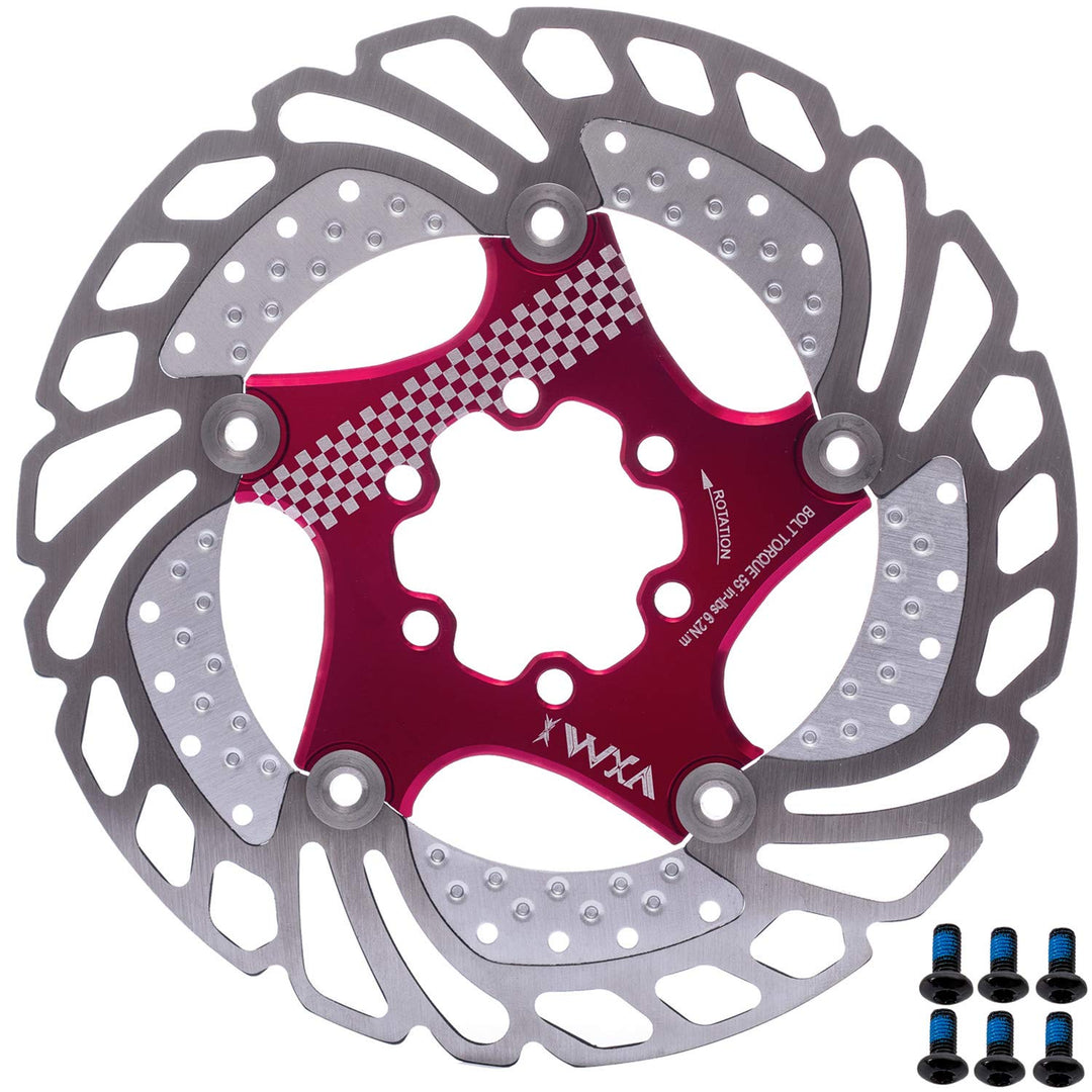 YBEKI 140mm 160mm 180mm 203mm Fahrrad Bremsscheibe mit 6 Schrauben Fahrradkühlung Bremsscheibe Schwi