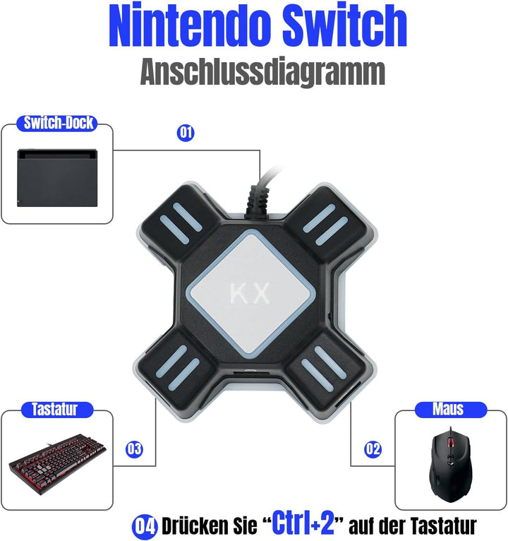 Mcbazel KX Tastatur Maus Konverter Adapter für NS Switch/Xbox One/PS4/PS3