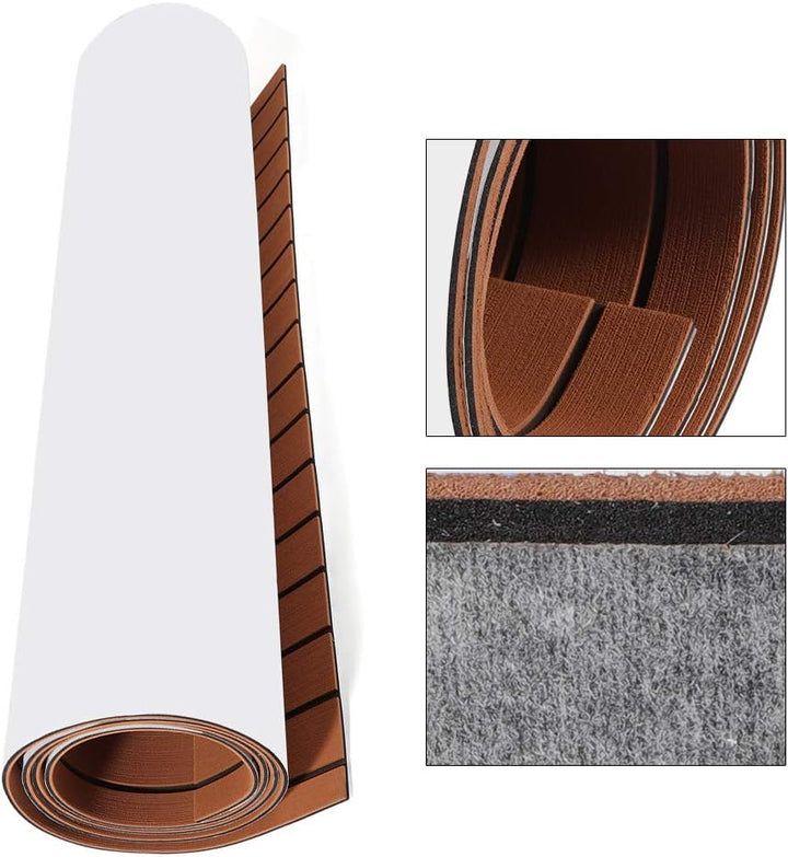 35,4" X 94,5" Braun Rutschsichere EVA Schaum Bodenbelag Fussboden für Boot Marine Yacht Schiff RV Te