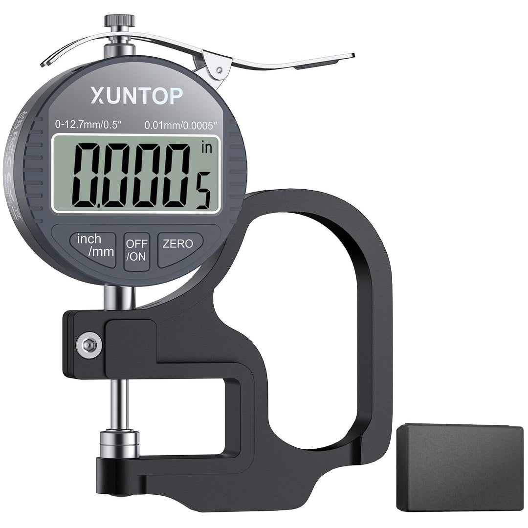 XUNTOP Digitales Dickenmessgerät Messbereich 0-12.7mm Elektronischer Mikrometer Zoll/metrisch elektr