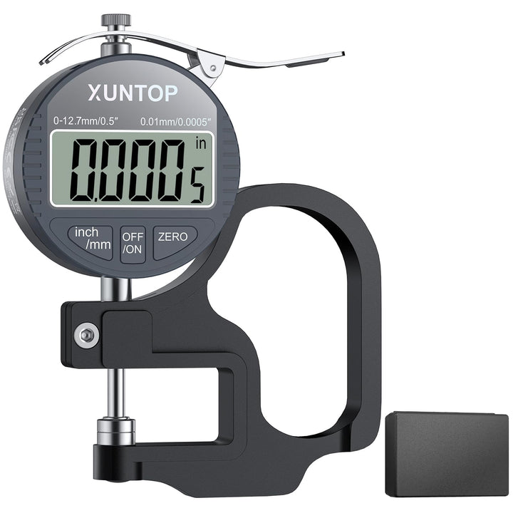 XUNTOP Digitales Dickenmessgerät Messbereich 0-12.7mm Elektronischer Mikrometer Zoll/metrisch elektr