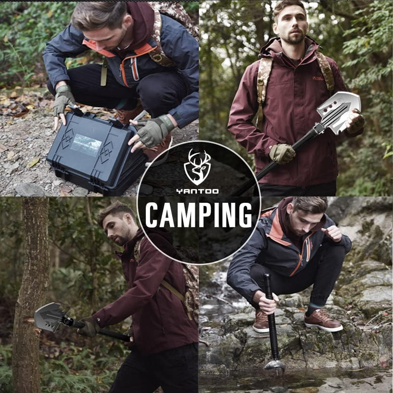 YANTOO Camping Multifunktional-Klappschaufel, abnehmbare tragbare Spaten Kit, Schaufel für Camping,