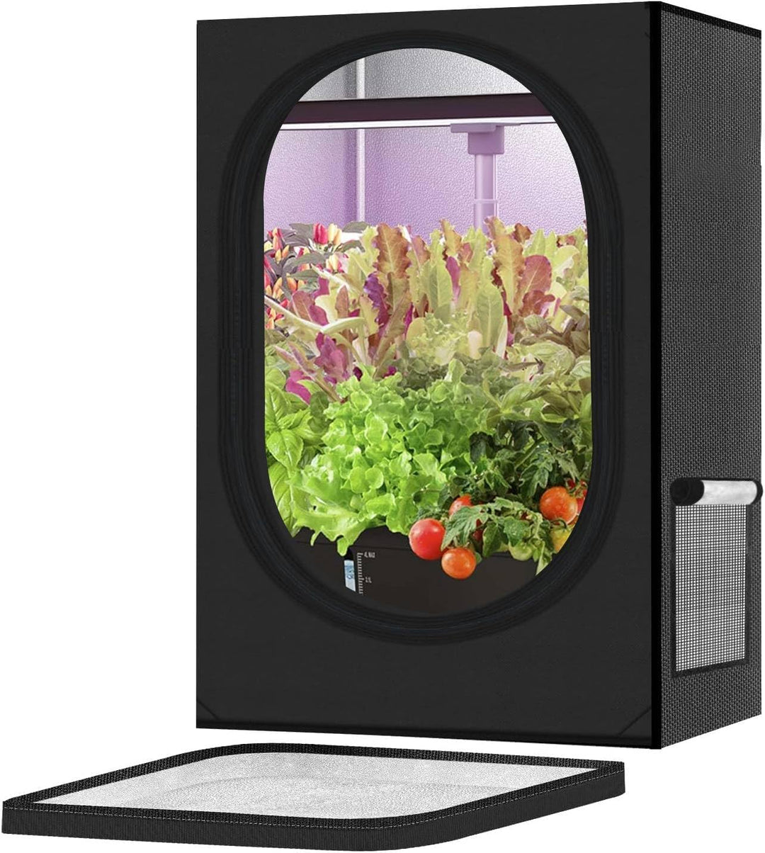 Kleines Growzelt 45x45x75cm für hydroponisches Anzuchtsystem. 600D Grow-Box mit hochreflektierendem