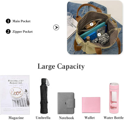 CORIOS Schultertasche Umhängetasche Damen Handtasche Canvas Tragetasche Multifunktionale Tote Beutel