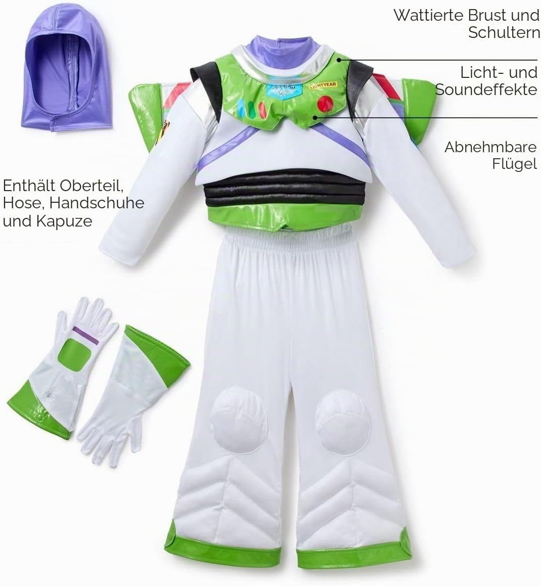 Disney Store Official Buzz Lightyear Costume for Kids, Toy Story 122-128, 122-128