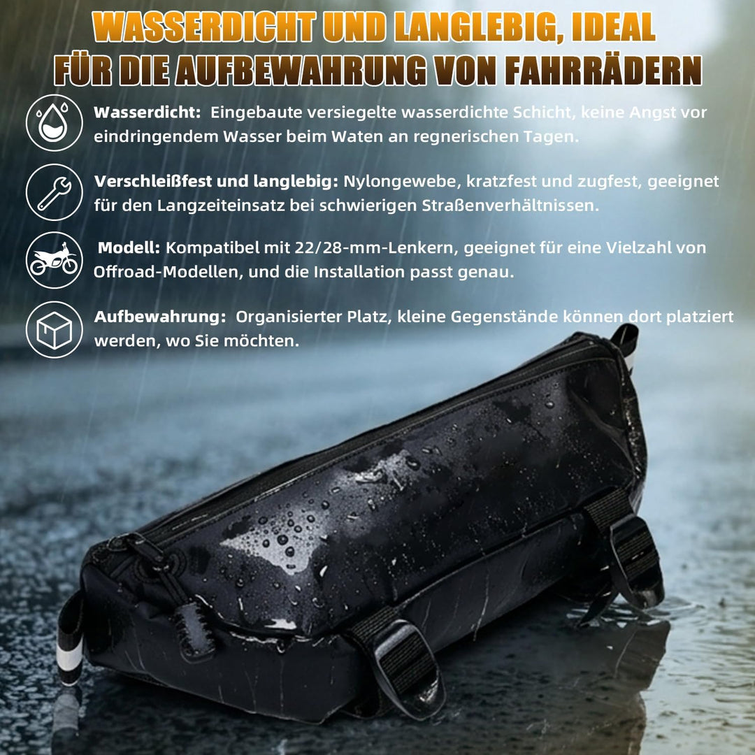 Motorrad Lenkertasche Wasserdicht 22mm/28mm Lenker Aufbewahrungstasche mit Riemen für Surron X/S Tal