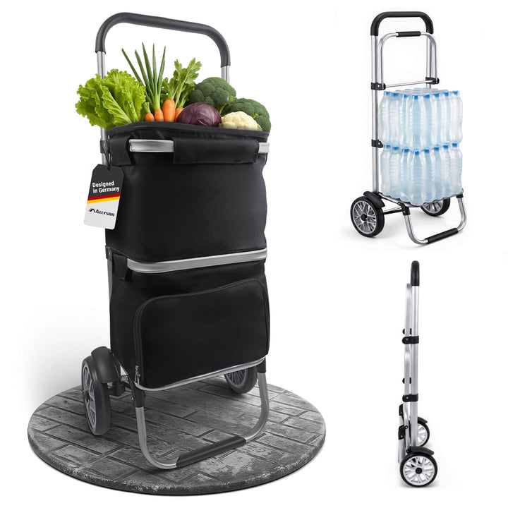 Allyson Rechteckiger Einkaufswagen - Ergonomischer, Klappbarer Shopping Trolley mit 45L Wasserdichte
