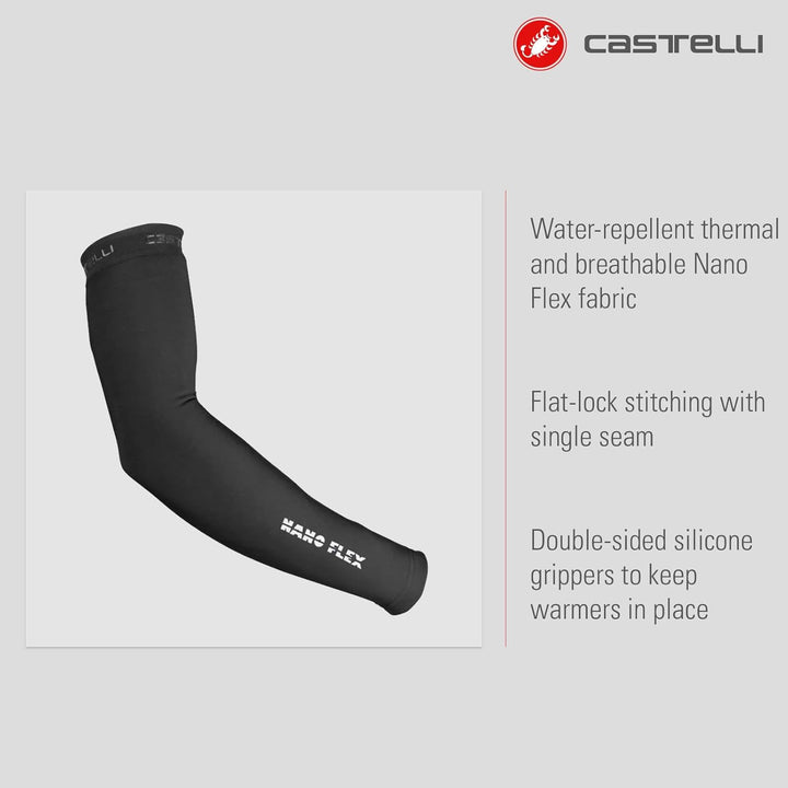 Castelli Herren Nano Flex 3g Armwarmer Leg warmers S Schwarz, S Schwarz