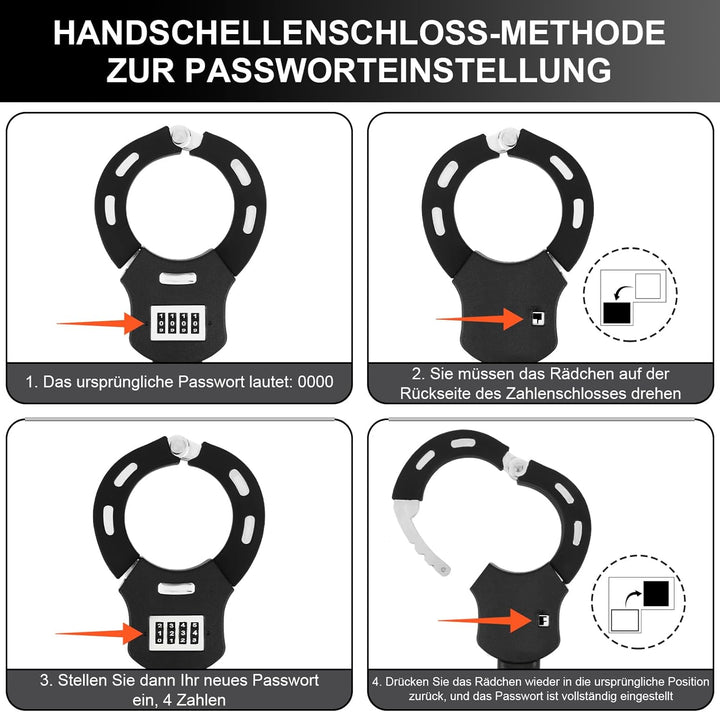 E Scooter Schloss, Schloss für E Scooter mit Tragbaren 3L Wasserdicht Aufhängetasche, Handschellensc