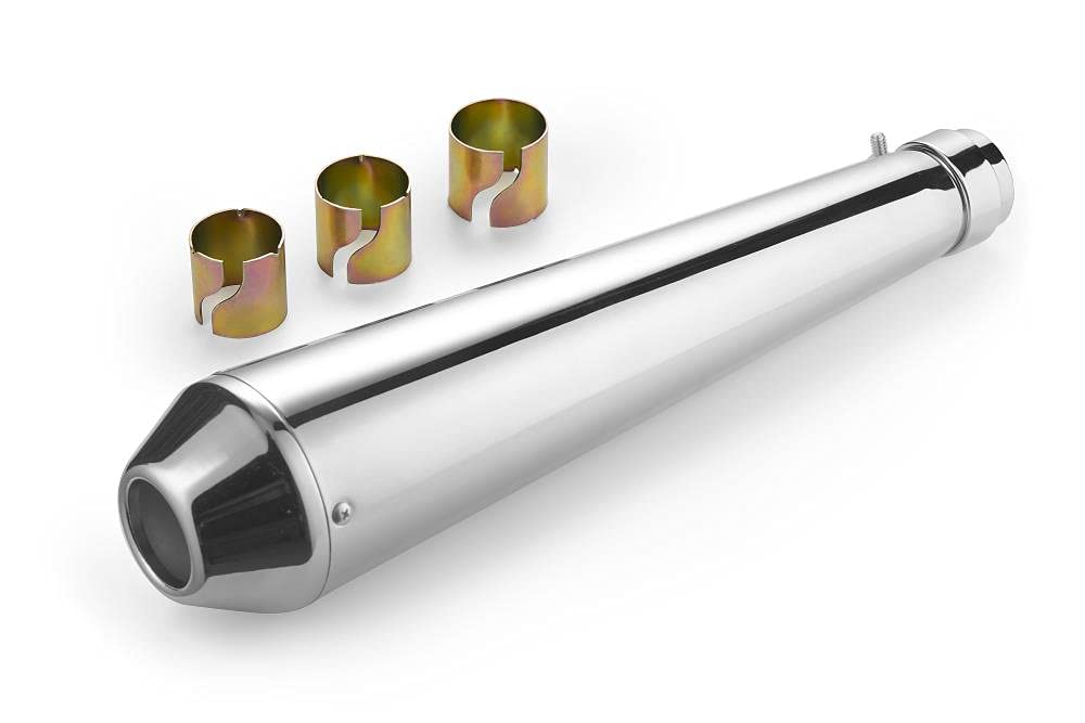 Highway Hawk Auspuffendrohr Endschalldämpfer Megaton Chrom für 38 mm bis 45 mm Durchmesser - Länge 4