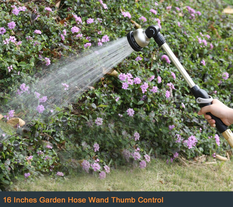 ESOW Gartenschlauch Bewässerungsstab, 16 Zoll Sprühstab, 9 Bewässerungsmuster, 180° verstellbarer Sc