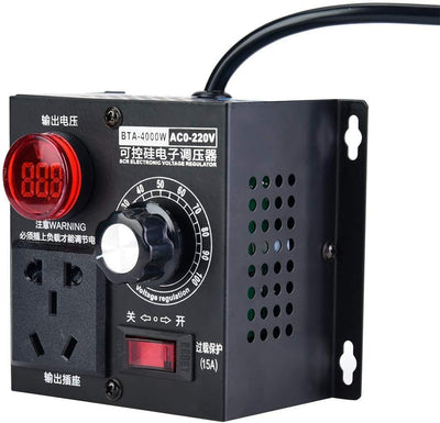 Dimmschalter AC 220V 9A 4000W SCR Spannungsregler Motor Lüfter Drehzahlregler Dimmer(EU Plug), EU Pl